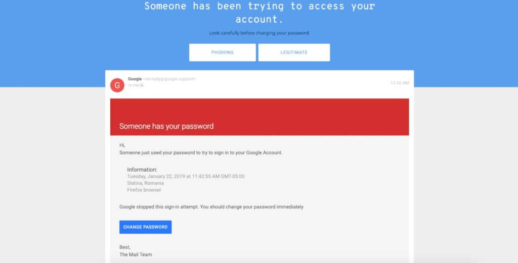 Sprawdź, czy umiesz rozpoznać phishing.<br>Quiz od Google</br>