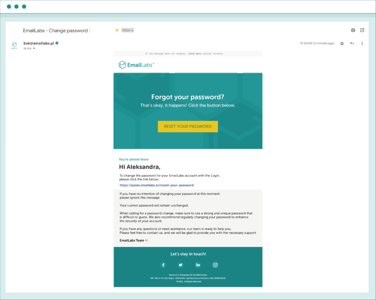 Password Reset Email Message Examples + Deliverability Tips | Email ...