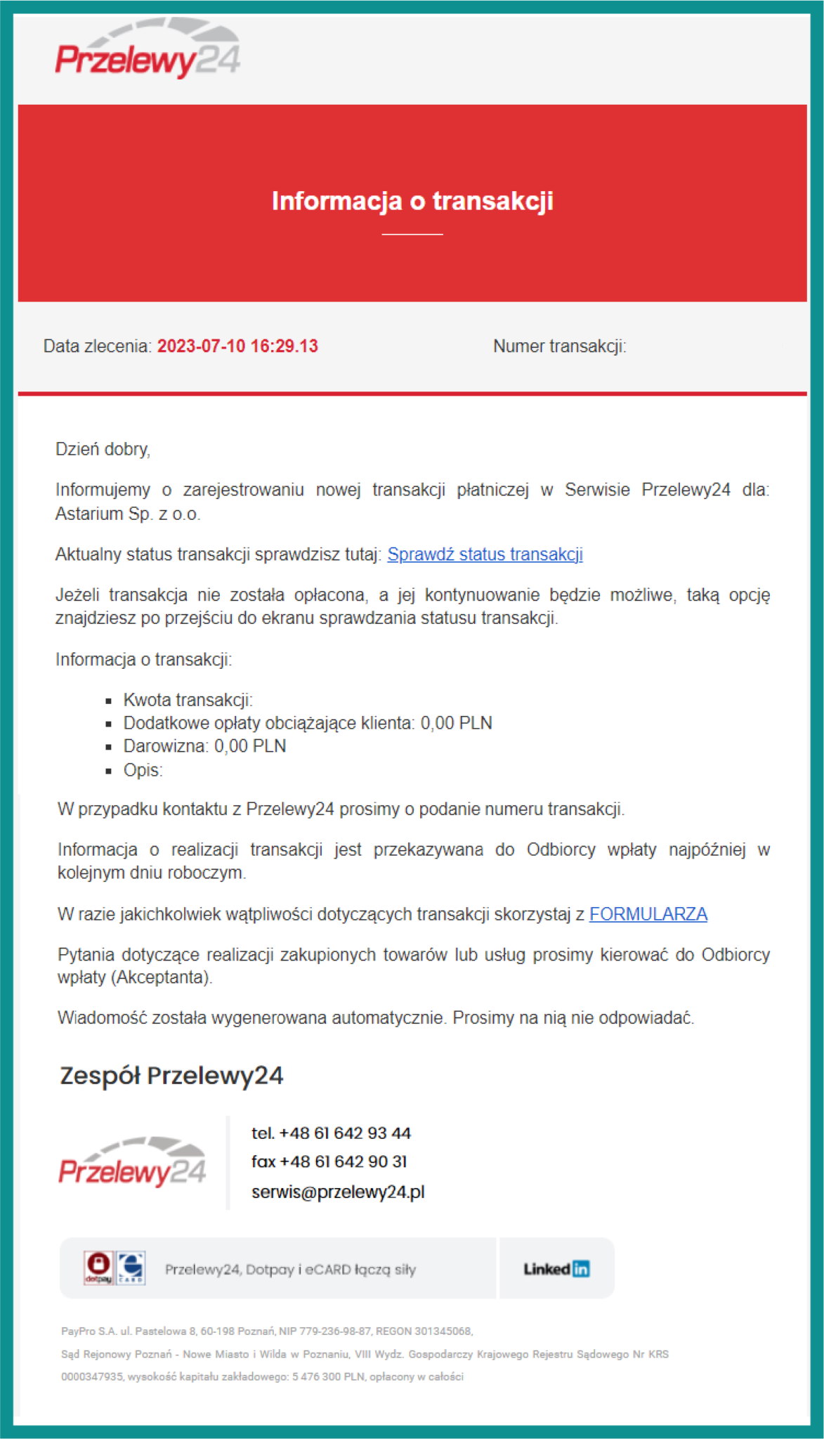 Jak powinna wyglądać wiadomość email z potwierdzeniem zakupu