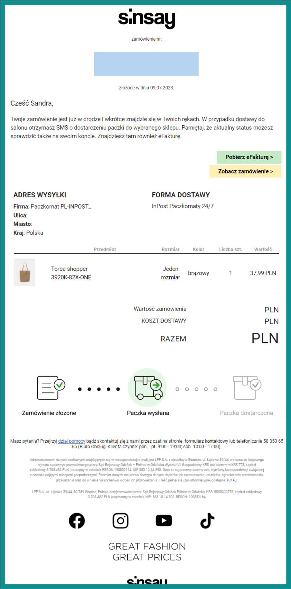 Jak powinna wyglądać wiadomość email z potwierdzeniem zakupu