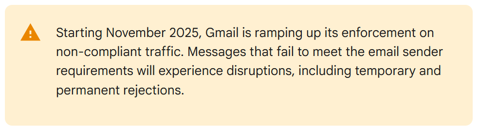 Gmail Enforcement 2025